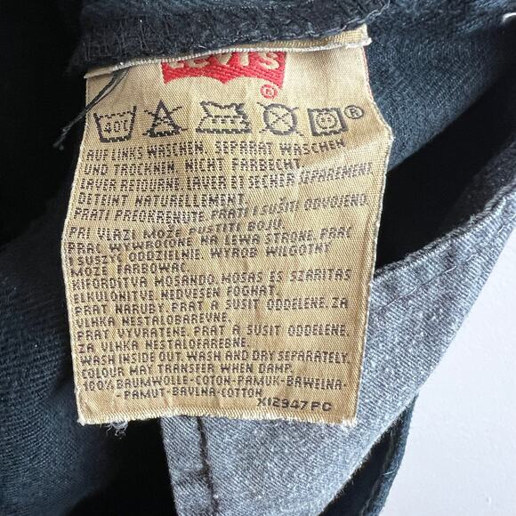 FREE PEOPLE x Rialto Levi501 Straight Leg Patch Jeans Black Dark Denim Size 30 - Picture 8 of 8